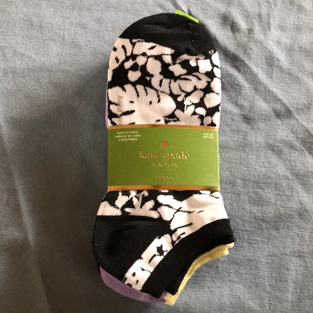 NWT Kate Spade set of 3 adorable printed socks